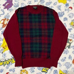Vintage 90s James River Traders Red Plaid Wool Sweater